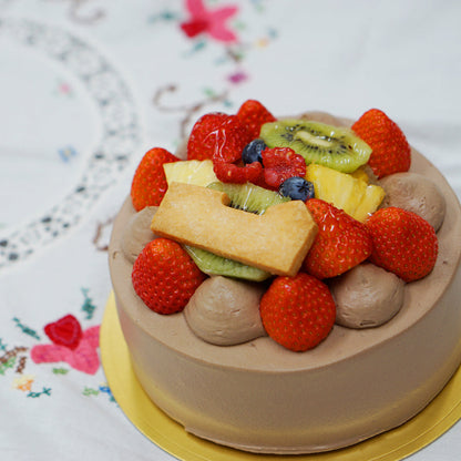 生チョコデコレーション＋フルーツ盛　15㎝